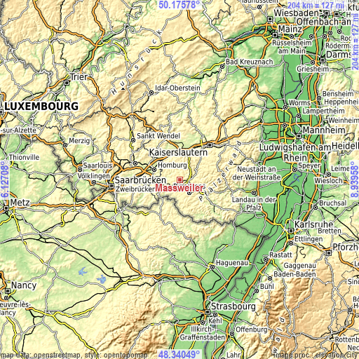 Topographic map of Maßweiler