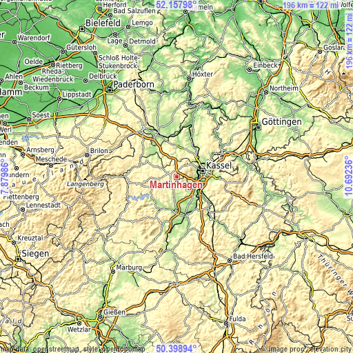 Topographic map of Martinhagen