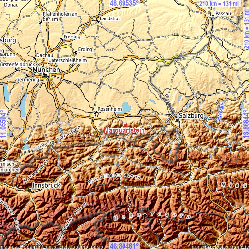 Topographic map of Marquartstein