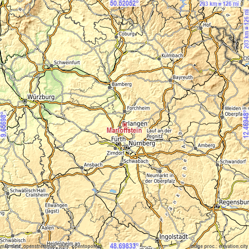 Topographic map of Marloffstein