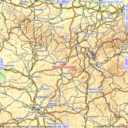 Topographic map of Marktschorgast