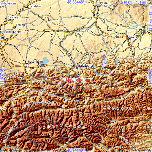 Topographic map of Marktschellenberg