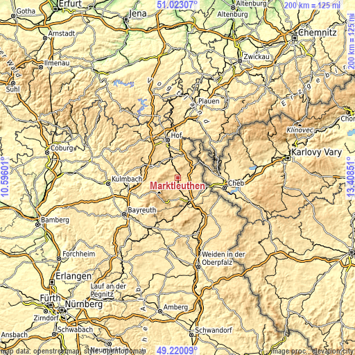 Topographic map of Marktleuthen