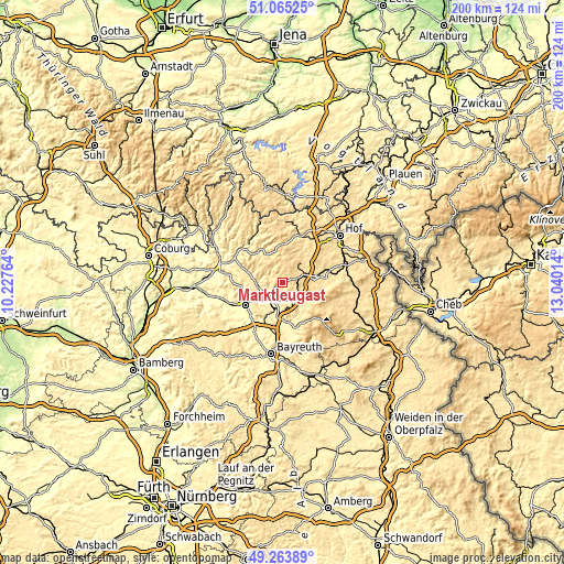 Topographic map of Marktleugast