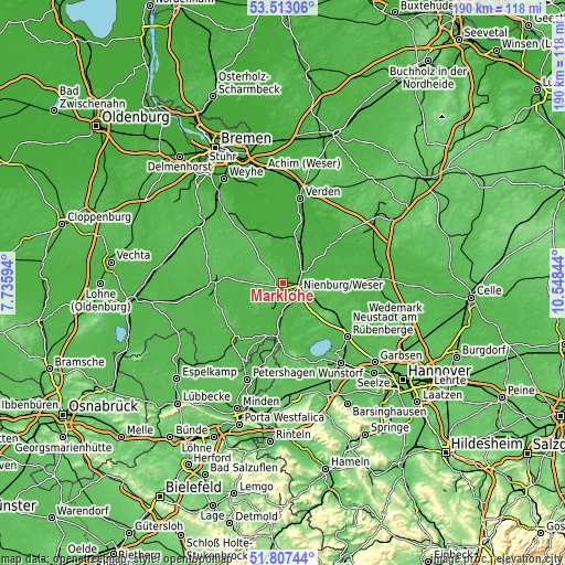 Topographic map of Marklohe