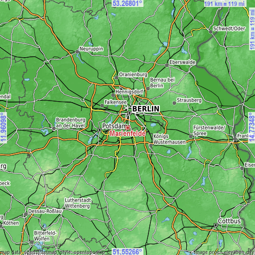 Topographic map of Marienfelde