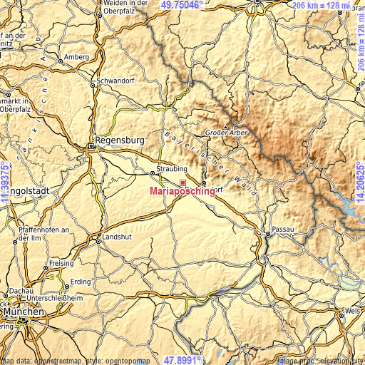 Topographic map of Mariaposching