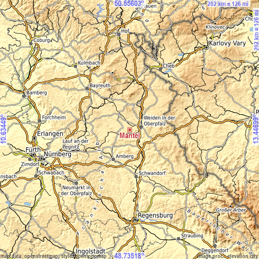 Topographic map of Mantel