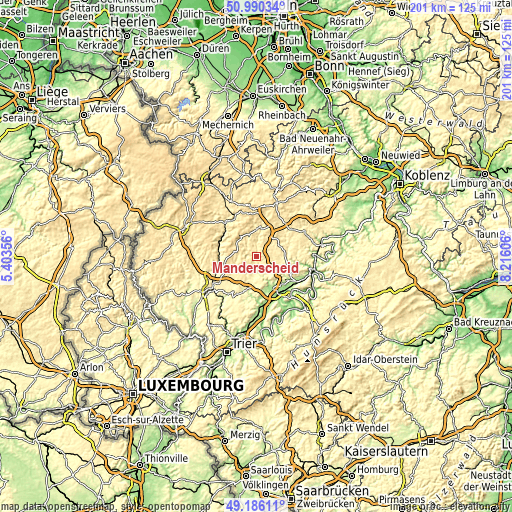 Topographic map of Manderscheid