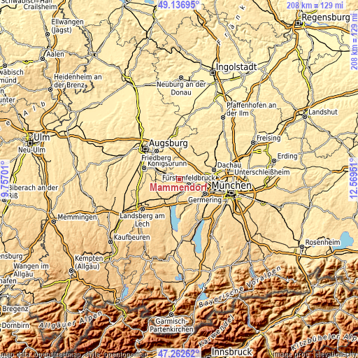 Topographic map of Mammendorf