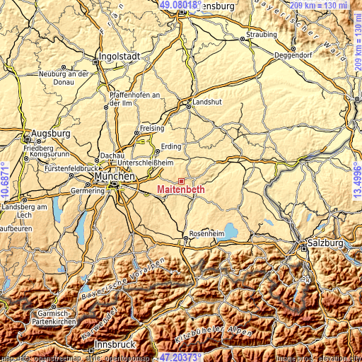 Topographic map of Maitenbeth