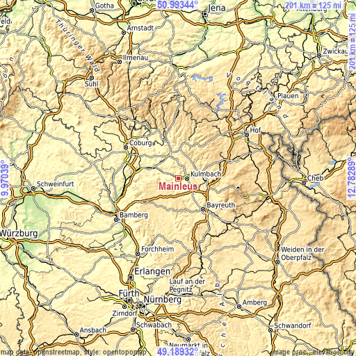 Topographic map of Mainleus