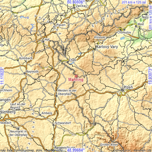 Topographic map of Mähring