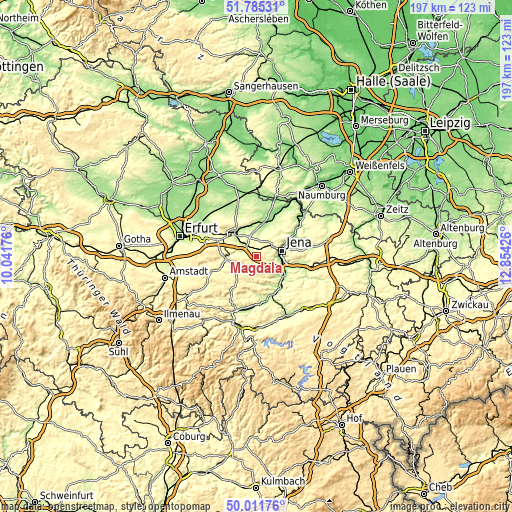 Topographic map of Magdala