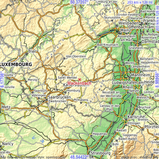 Topographic map of Mackenbach