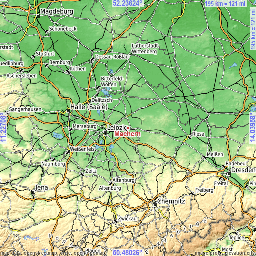 Topographic map of Machern