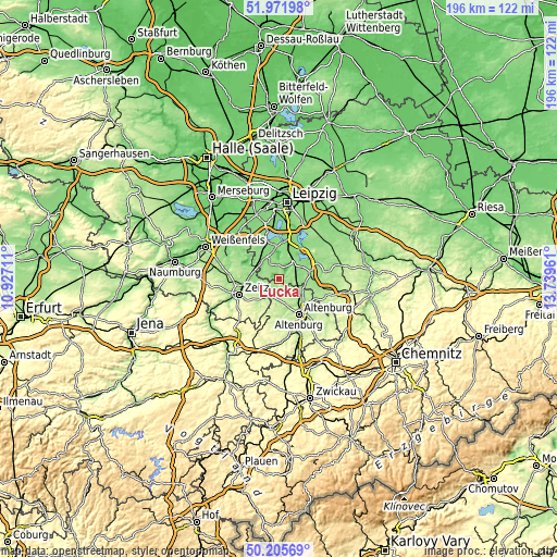 Topographic map of Lucka