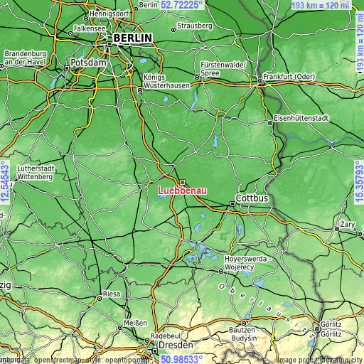 Topographic map of Lübbenau