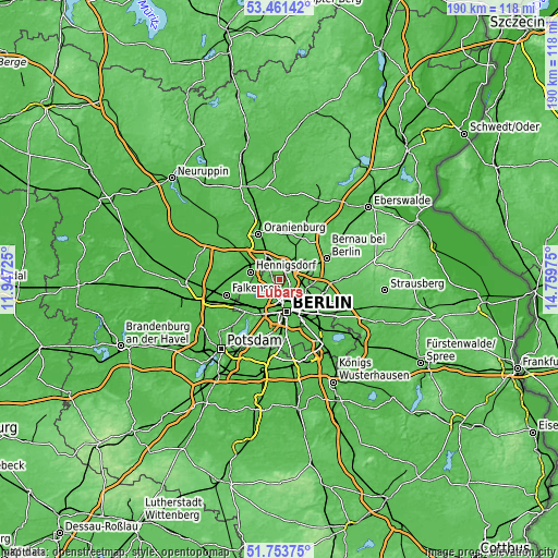 Topographic map of Lübars