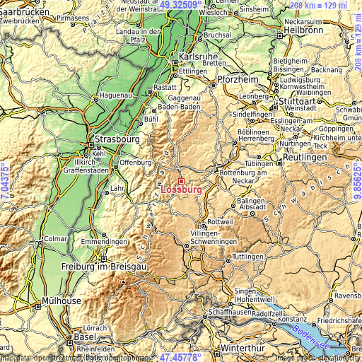 Topographic map of Loßburg