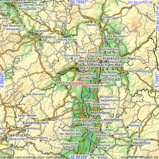 Topographic map of Lörzweiler
