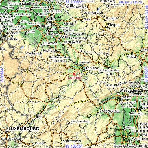 Topographic map of Lonnig