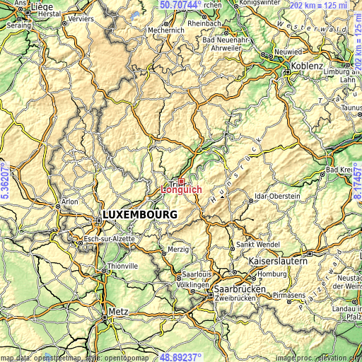 Topographic map of Longuich