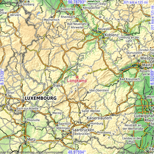 Topographic map of Longkamp