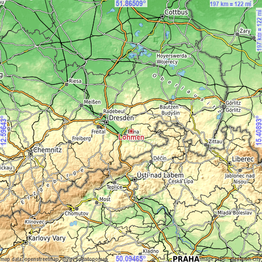 Topographic map of Lohmen