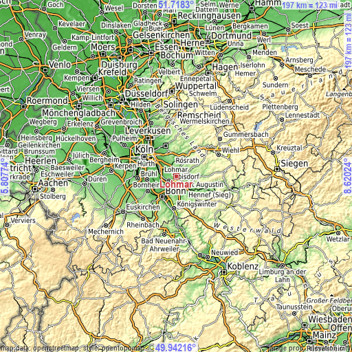 Topographic map of Lohmar