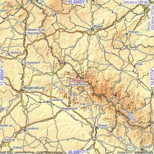 Topographic map of Lohberg