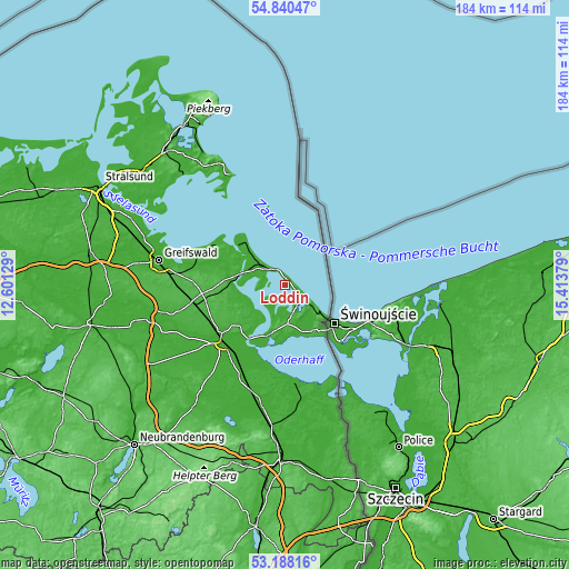 Topographic map of Loddin