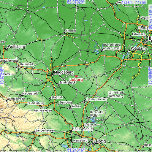 Topographic map of Loburg