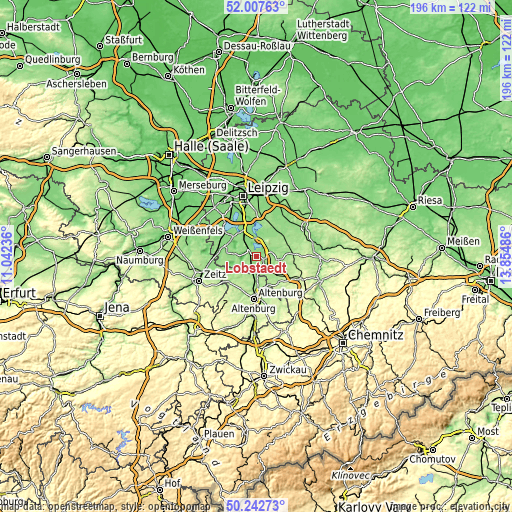 Topographic map of Lobstädt