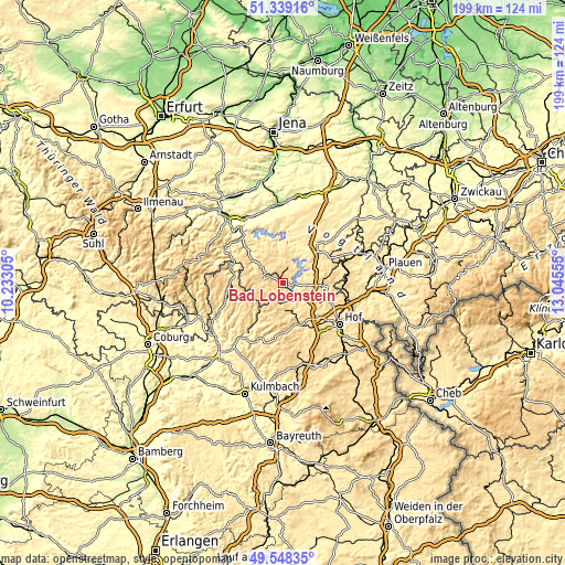 Topographic map of Bad Lobenstein