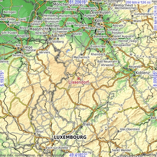 Topographic map of Lissendorf