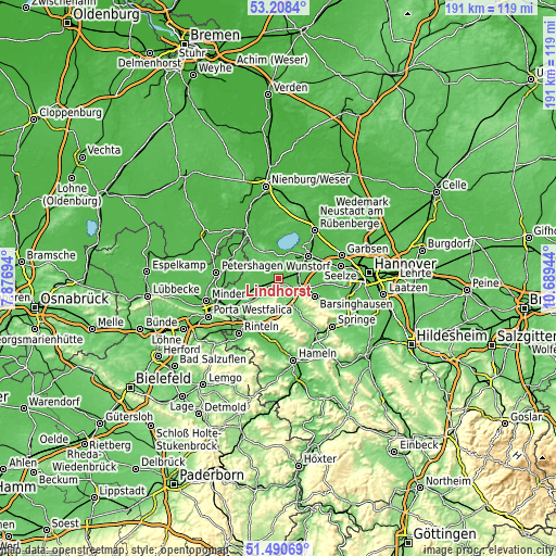 Topographic map of Lindhorst