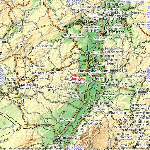 Topographic map of Lindenberg