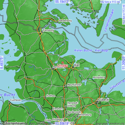 Topographic map of Lindau