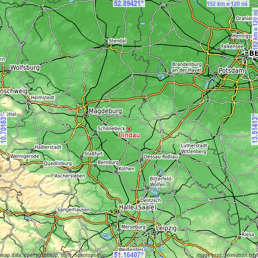 Topographic map of Lindau