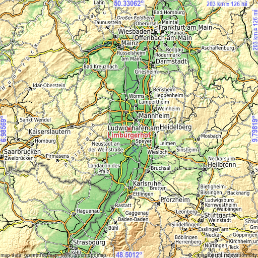 Topographic map of Limburgerhof