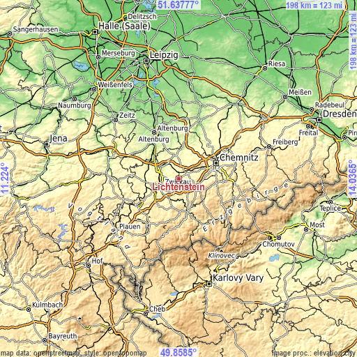 Topographic map of Lichtenstein