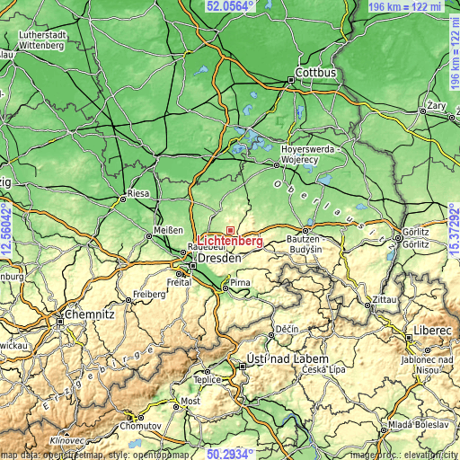 Topographic map of Lichtenberg