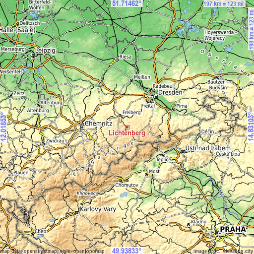 Topographic map of Lichtenberg