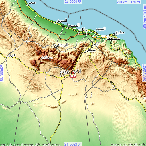 Topographic map of Izkī