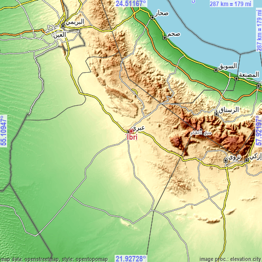 Topographic map of ‘Ibrī