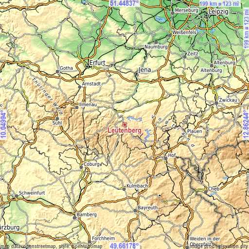 Topographic map of Leutenberg