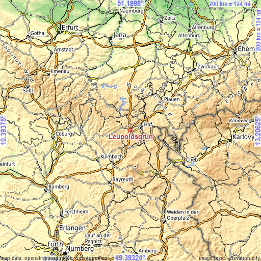 Topographic map of Leupoldsgrün