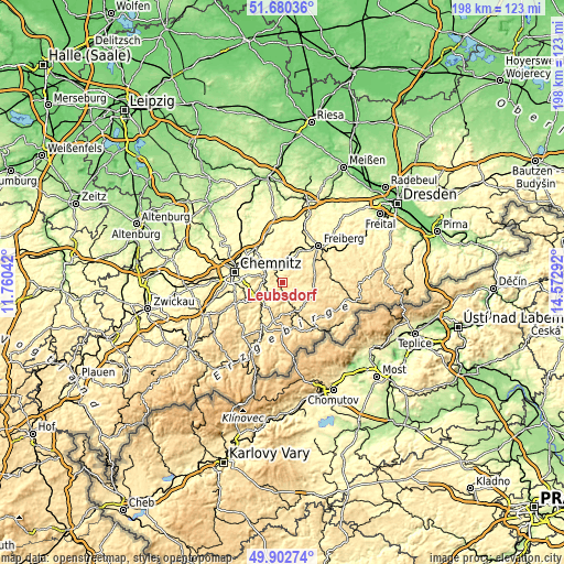 Topographic map of Leubsdorf