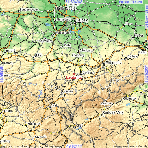 Topographic map of Leubnitz